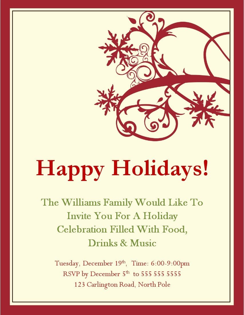 christmas invitation templates cyberuse free printable christmas dinner invitations