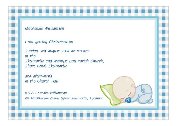 Free Girls Christening Printable Invitation Templates 2
