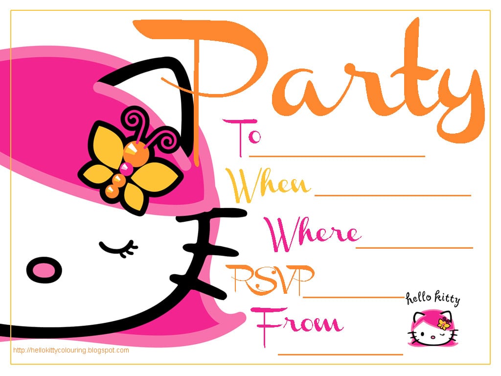 free hello kitty birthday invitation template