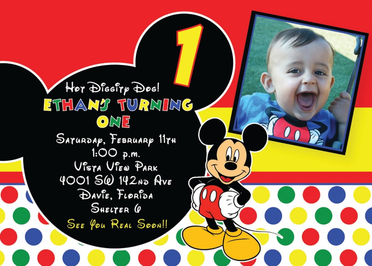 Mickey Mouse Birthday Card Template
