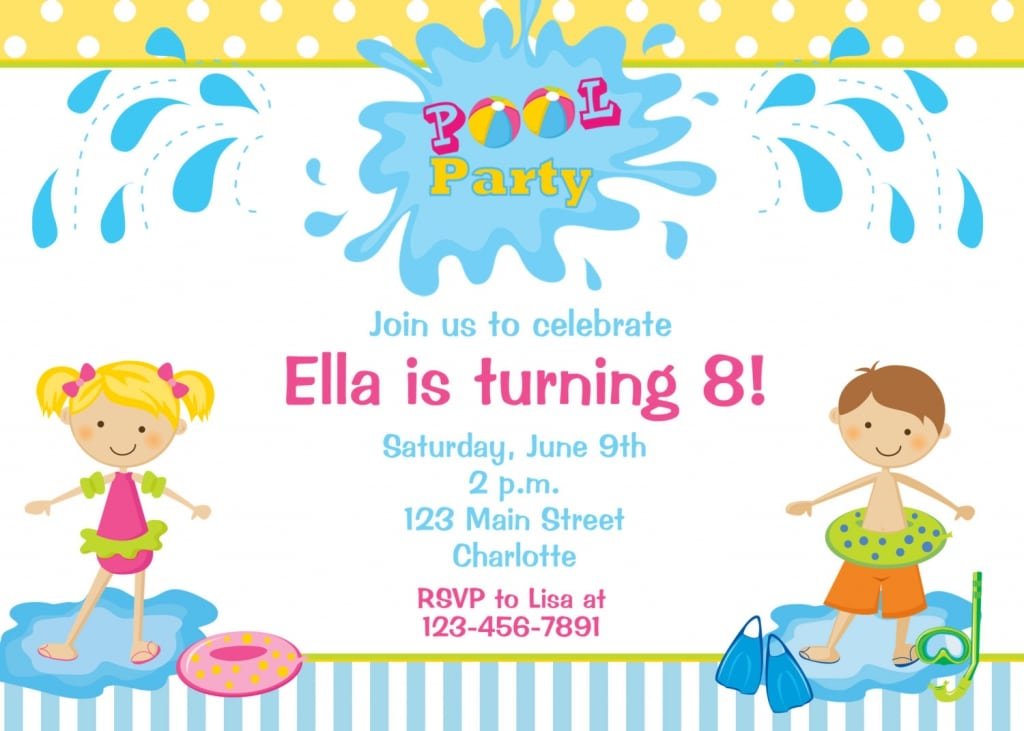 pool party invitations free templates