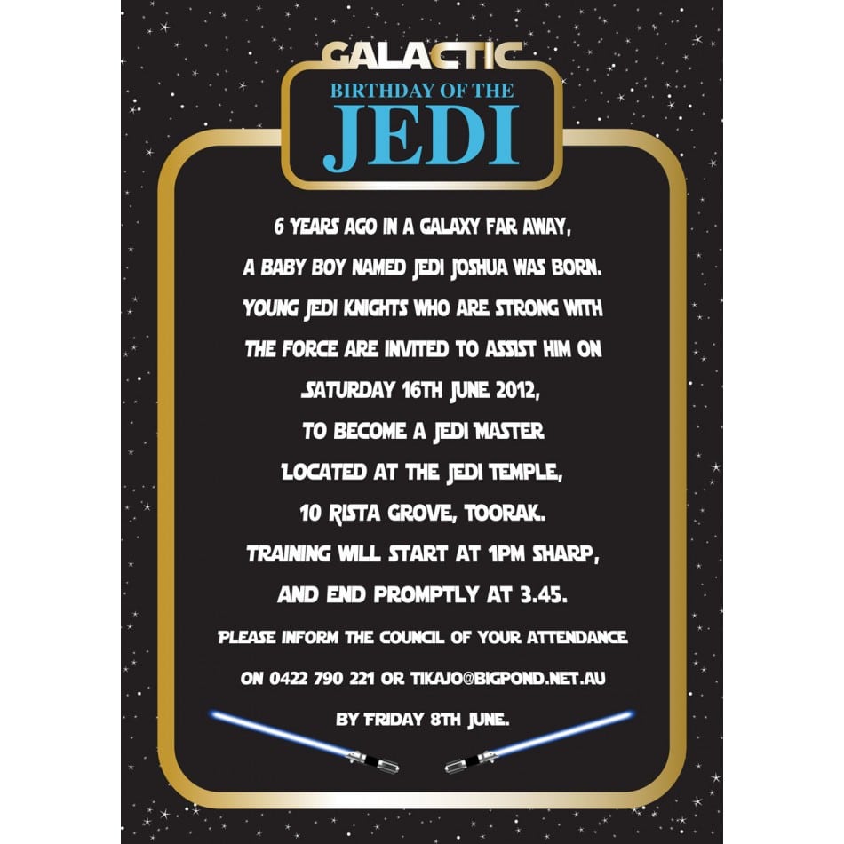 star wars birthday invite template