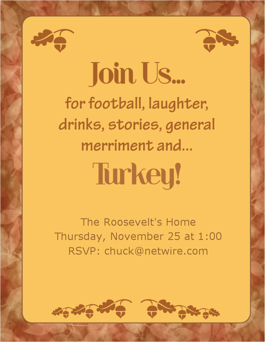 thanksgiving invitation templates