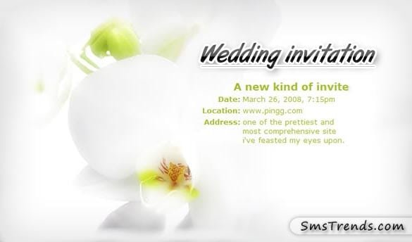 Wedding invitations sms format