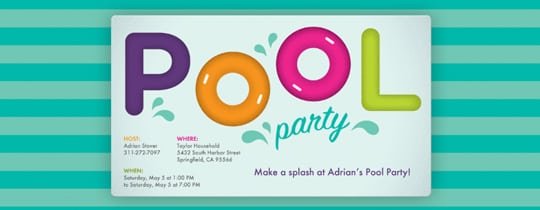 downloadable pool party invitations