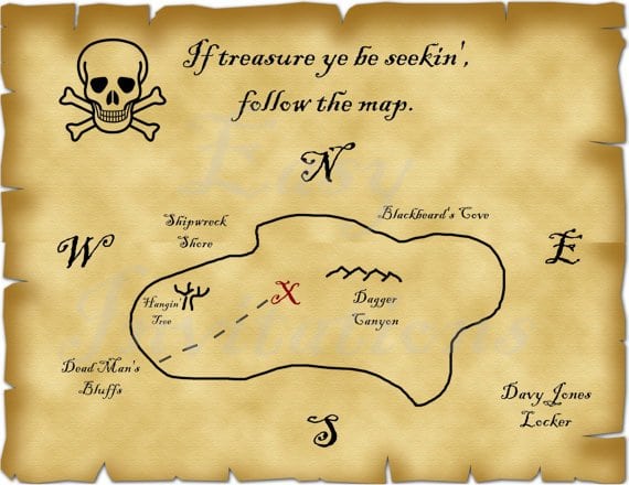 Treasure Map Party Invitation Template