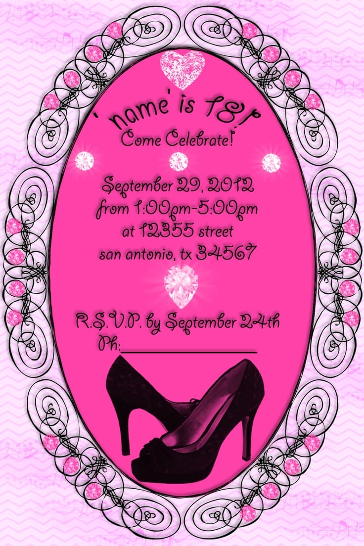 18th Birthday Invitations Pinterest