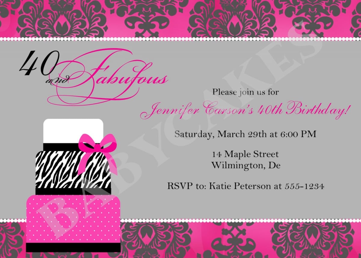 40th Birthday Invitations For Her 40th Birthday Invitations For Her