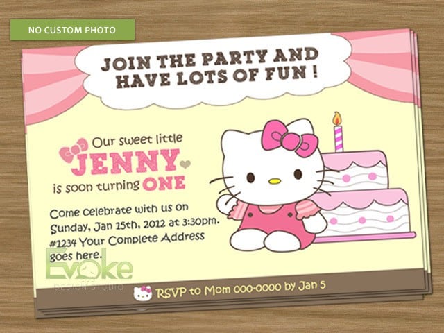 4r Hello Kitty Invitation