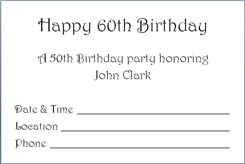 60th Birthday Invitations Templates Free 5