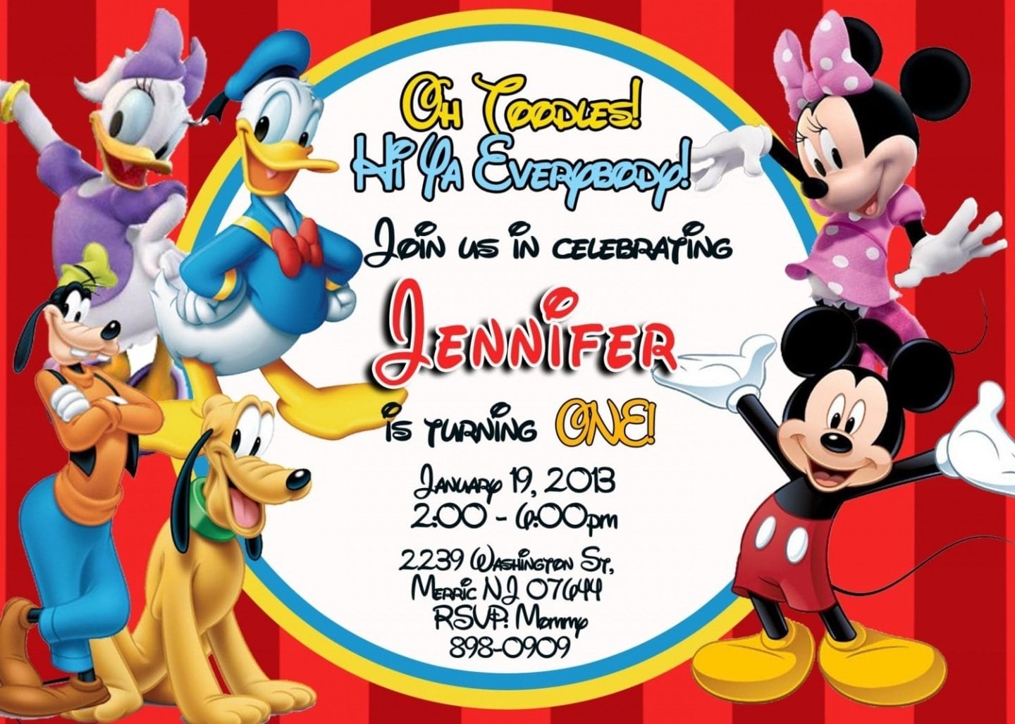 Free Printable Mickey Mouse Clubhouse Birthday Party Invitations