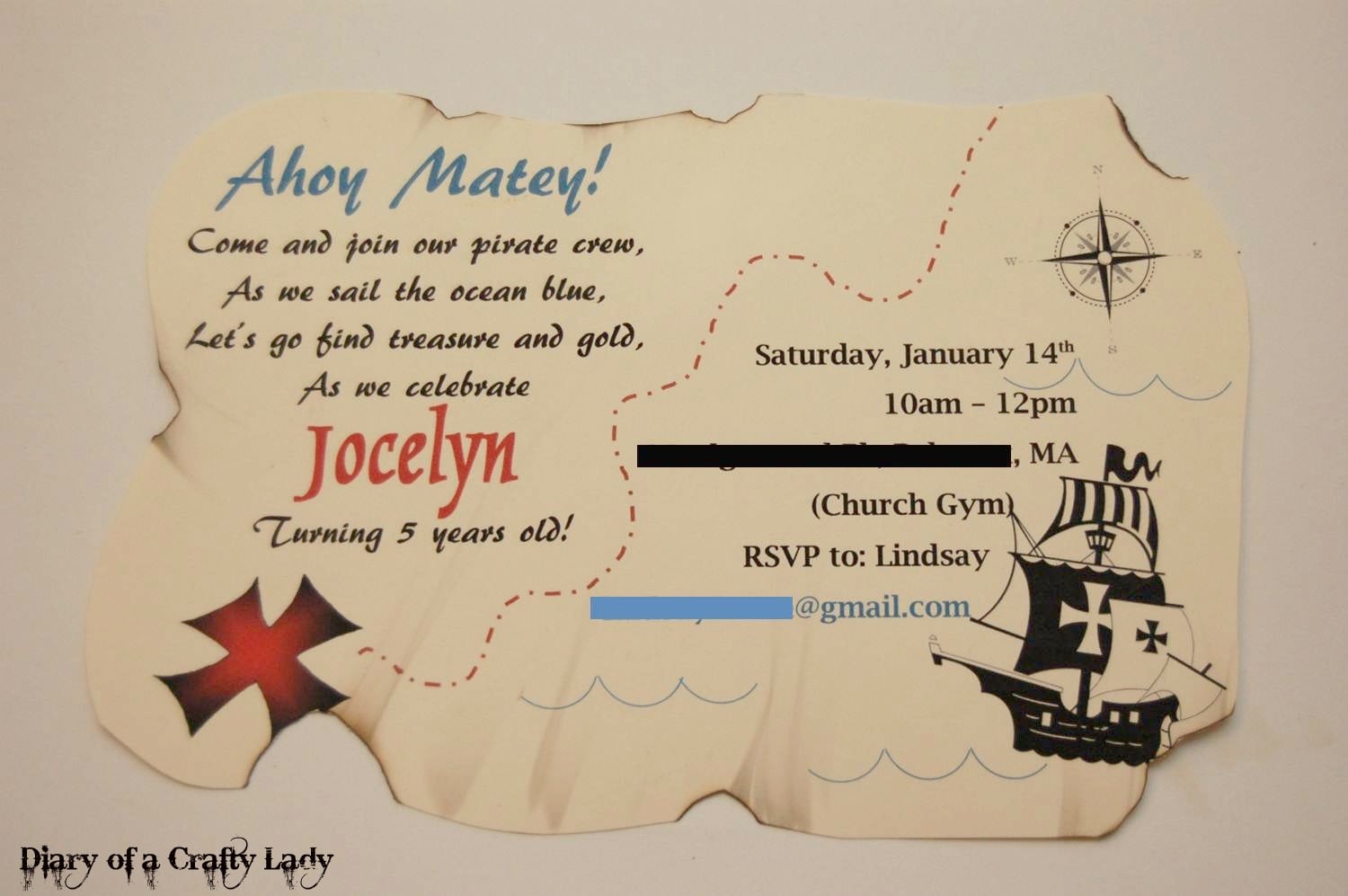 Girl Pirate Party Invitation Wording