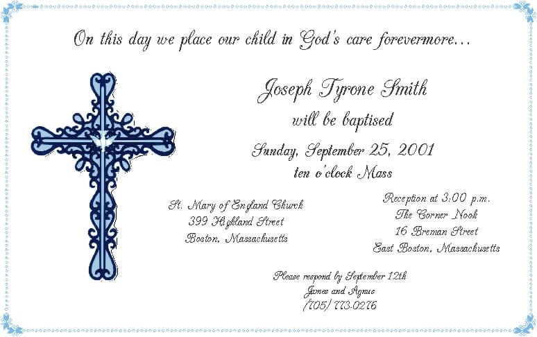 Baby Christening Invitations Templates Free 2