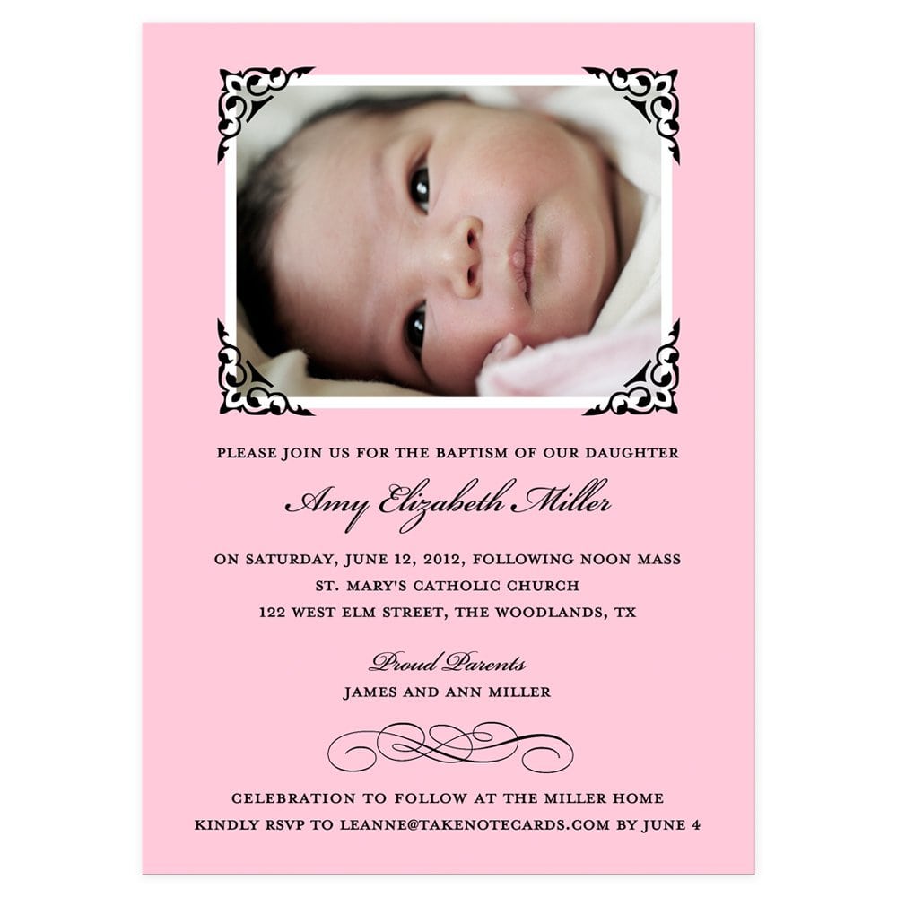 Baby christening invitations