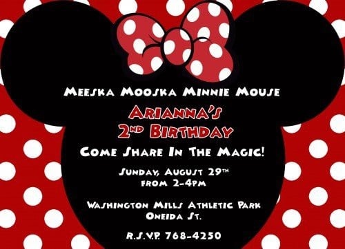 Baby Minnie Mouse Invitation Template Free 4