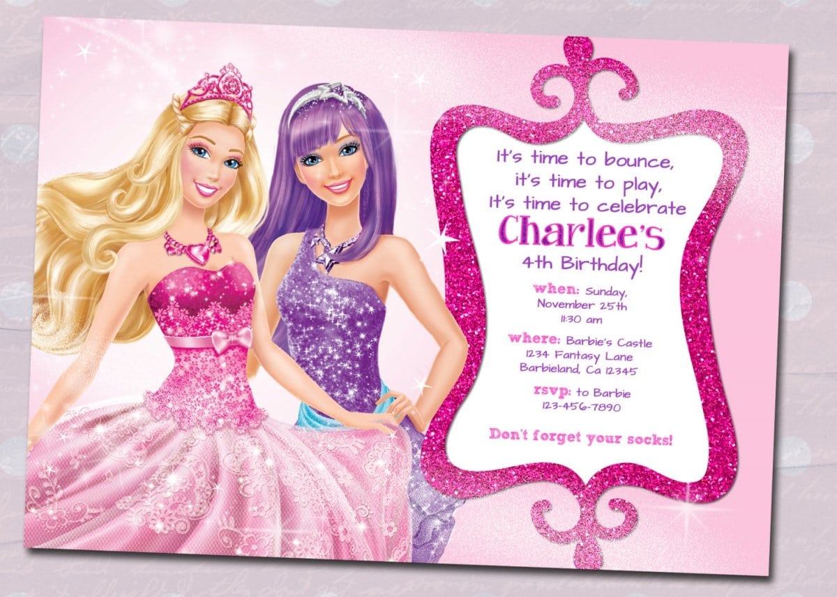 Barbie Birthday Invitation Samples