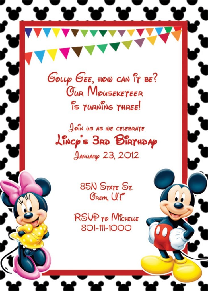 Blank Mickey Mouse Invitation Template