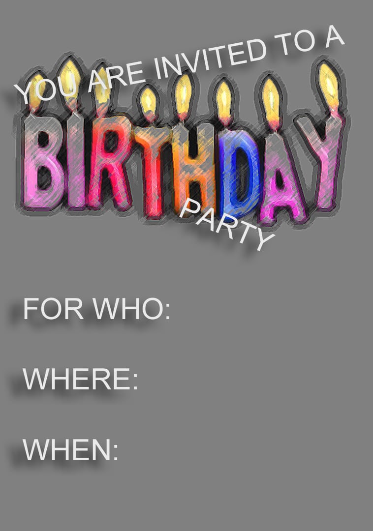 Printable Blank Birthday Invitations