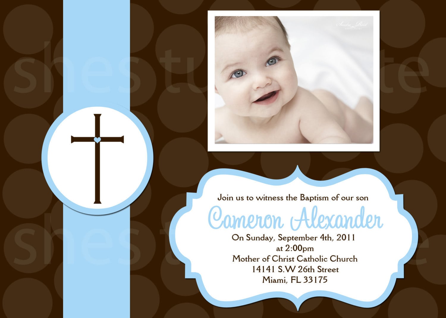 Christening Invitation Card For Baby Boy