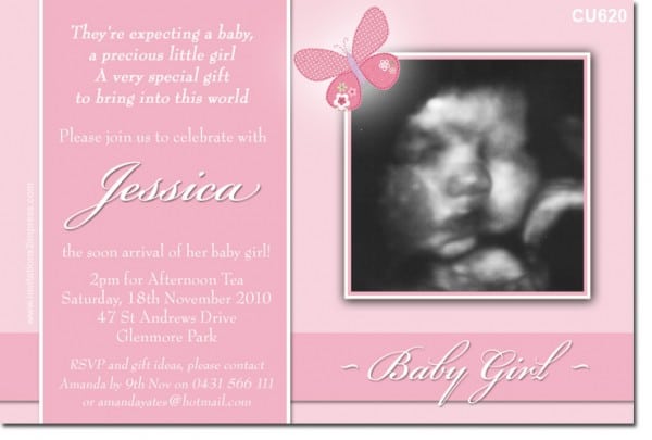Christening Invitations For Girls Template 2