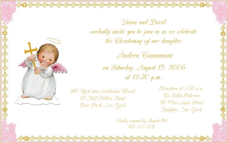 Christening Invitations For Girls Template
