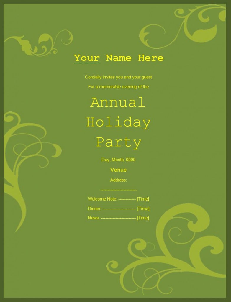 Christmas Invitation Templates Free 4
