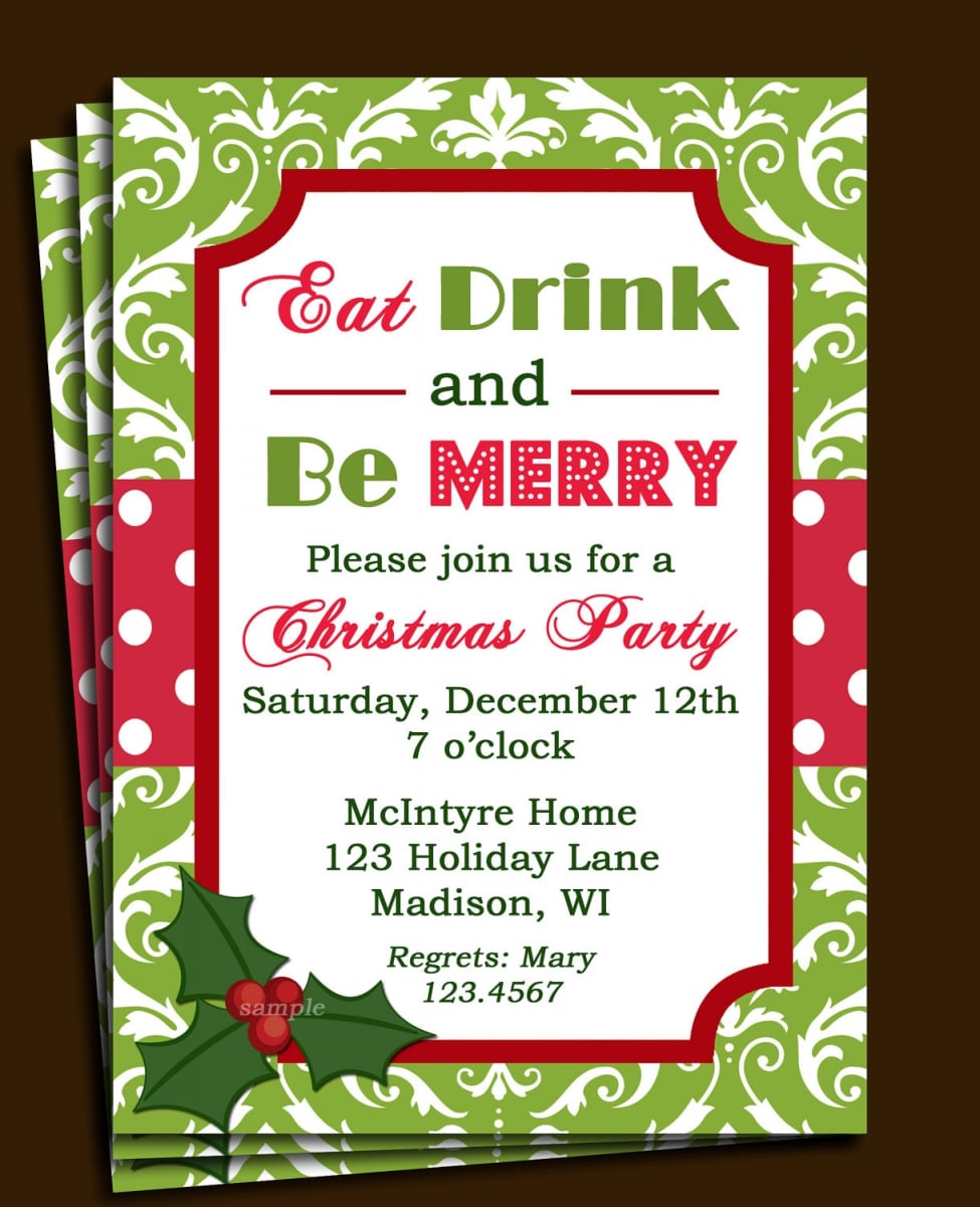 Christmas Party Invitations Printable