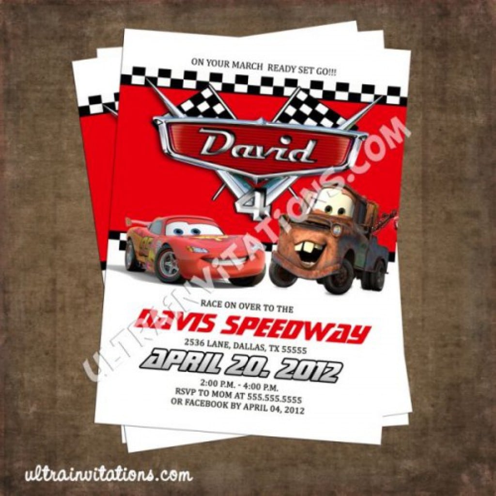 Disney Car Invitation Template