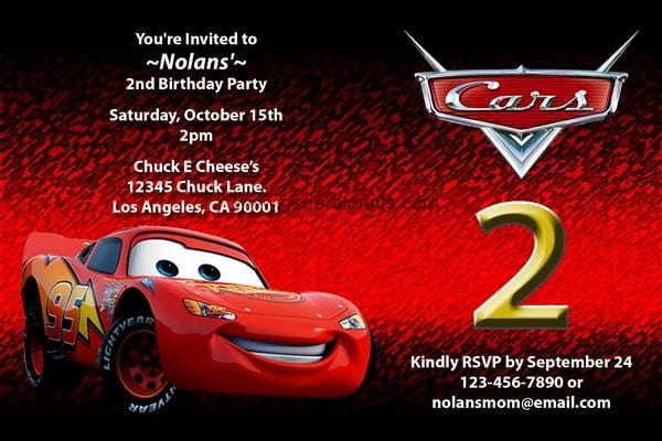 Disney Cars Invitation Templates