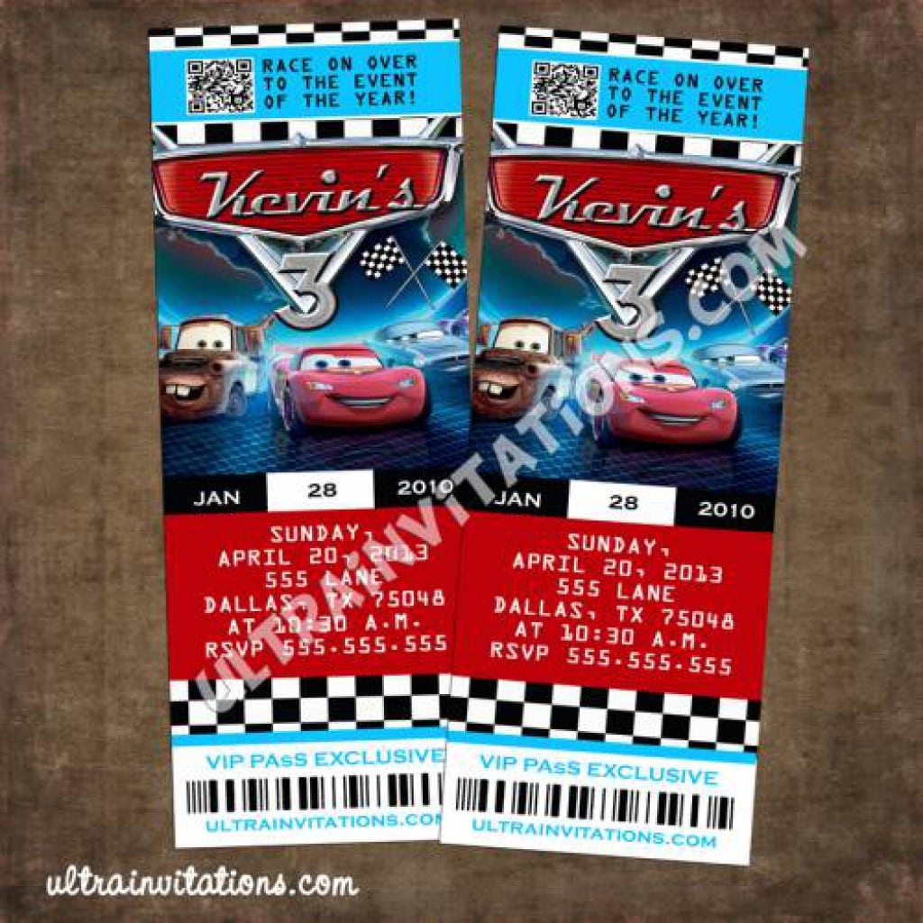 Disney Cars Invitations 2