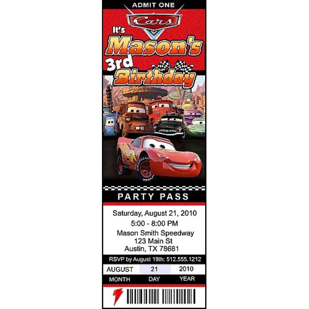 Disney Cars Invitations