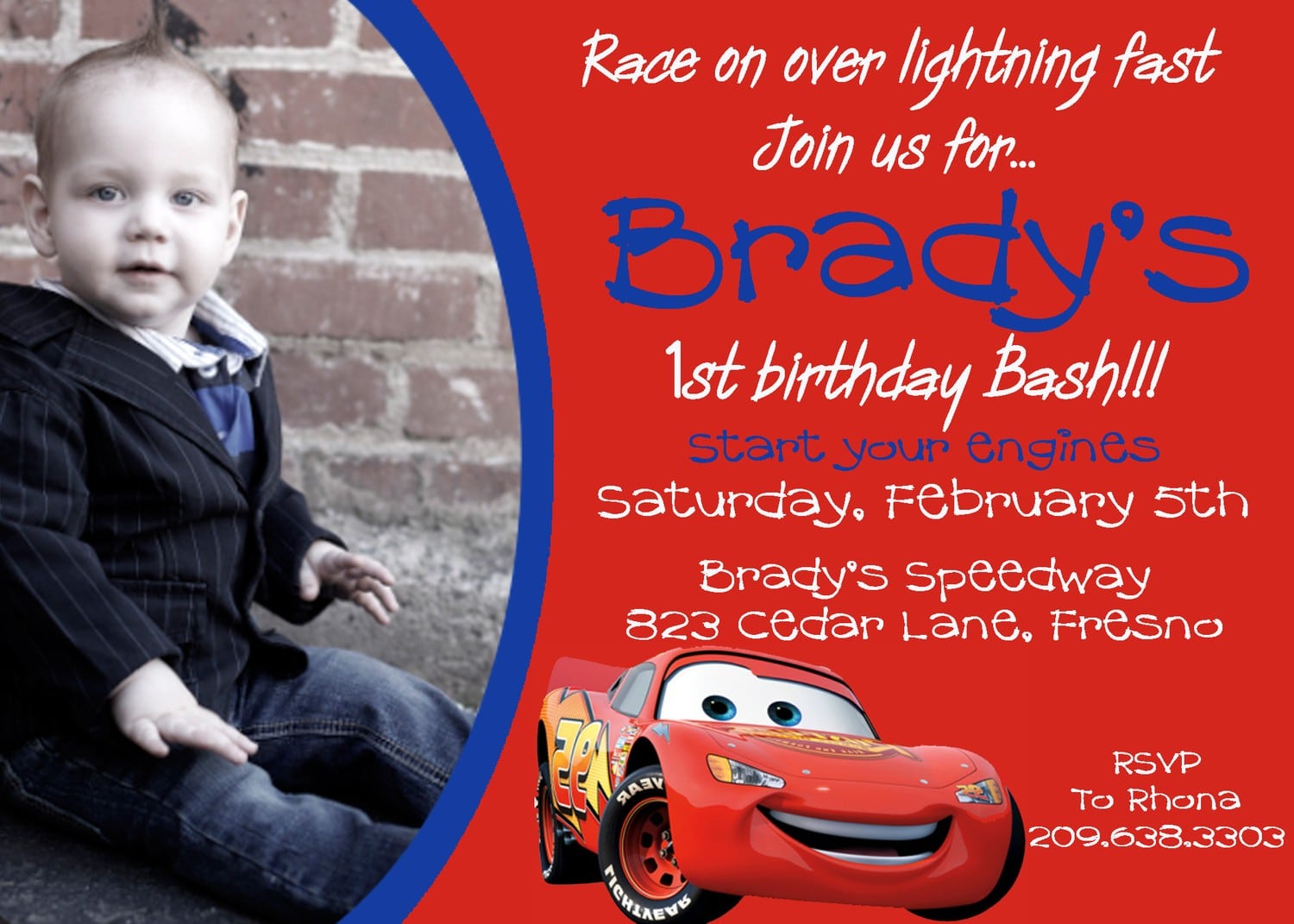 Disney Cars Invitations