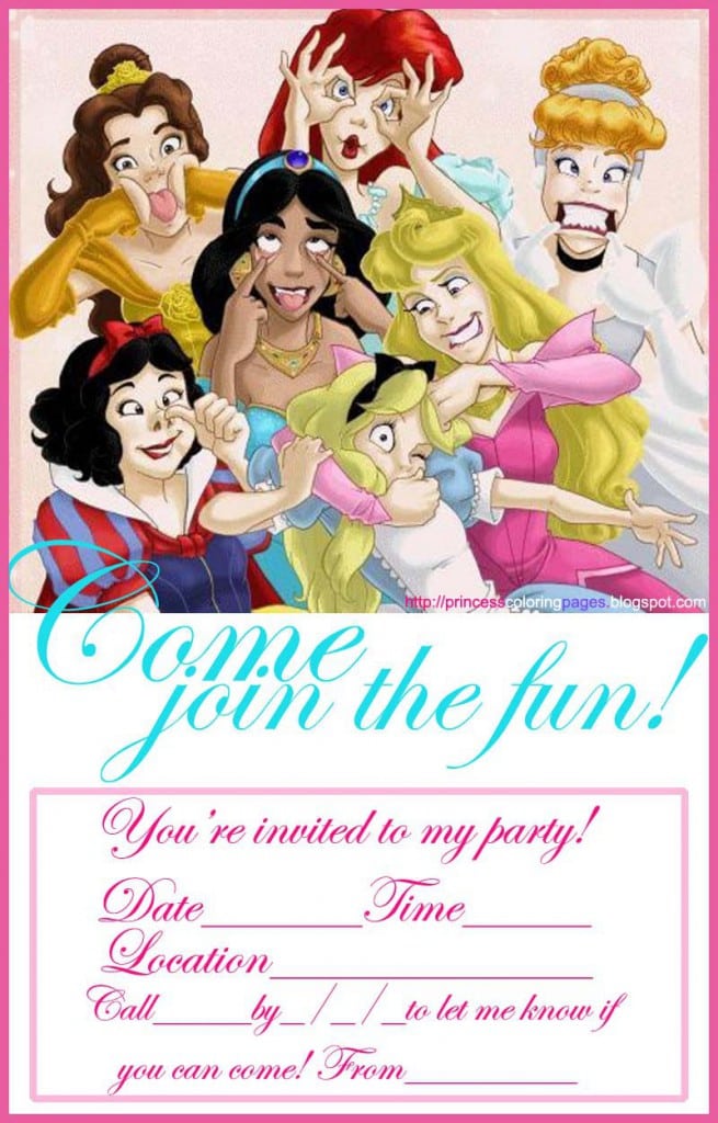 Disney Princess Invitations Free Template