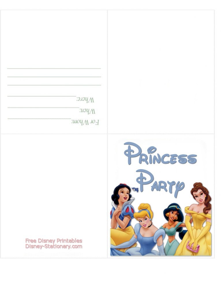 Disney Princess Party Invitations Templates 3