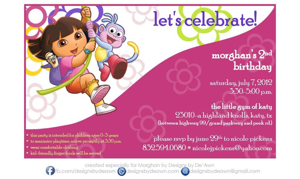 Dora Invitation Ticket 3