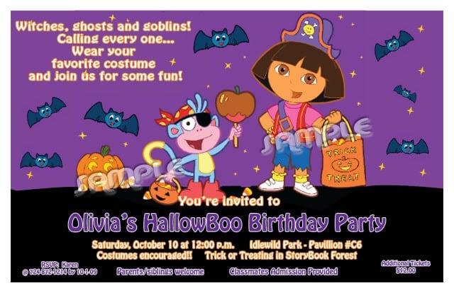 Dora Invitation Ticket
