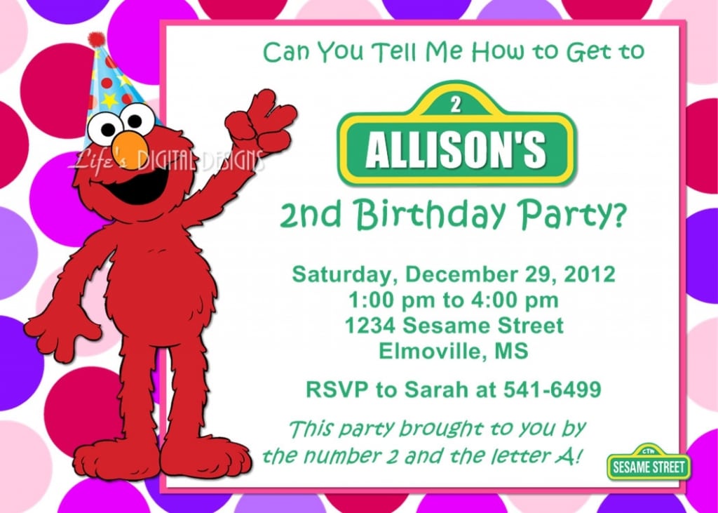 Elmo Birthday Party Invitations Etsy
