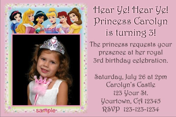 Free Disney Princess Invitation Templates 3