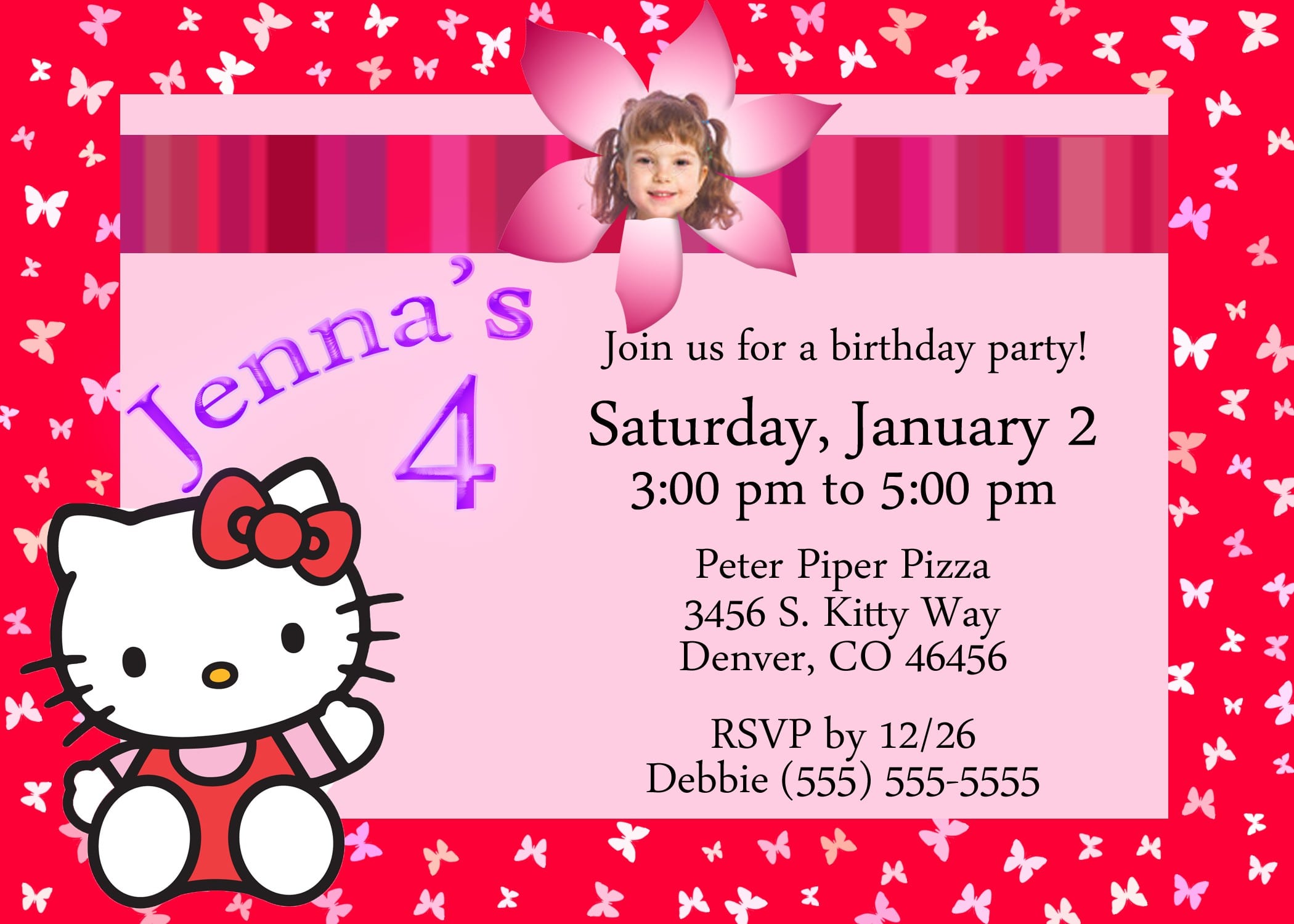 Hello Kitty Birthday Invitation Template from www.invitationcity.com