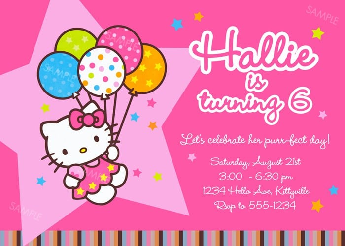 Free Hello Kitty Picture Invitations 3