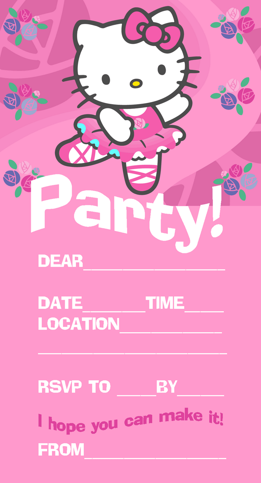 Free Hello Kitty Printable Birthday Invitations Free Hello Kitty Printable Birthday Invitations