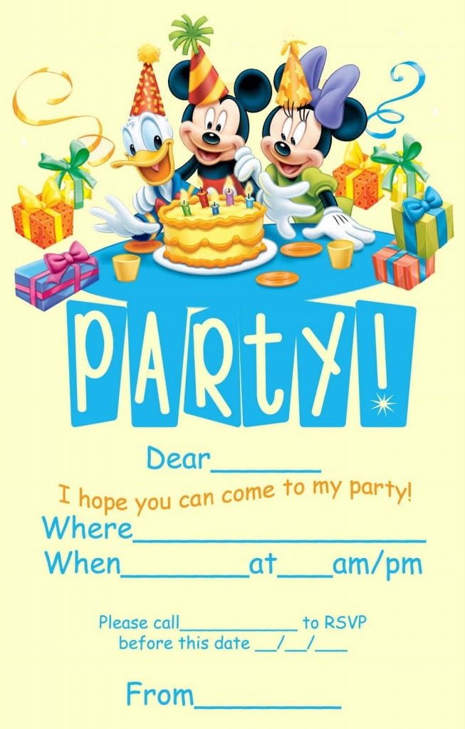 Free Mickey Mouse Invitation 4
