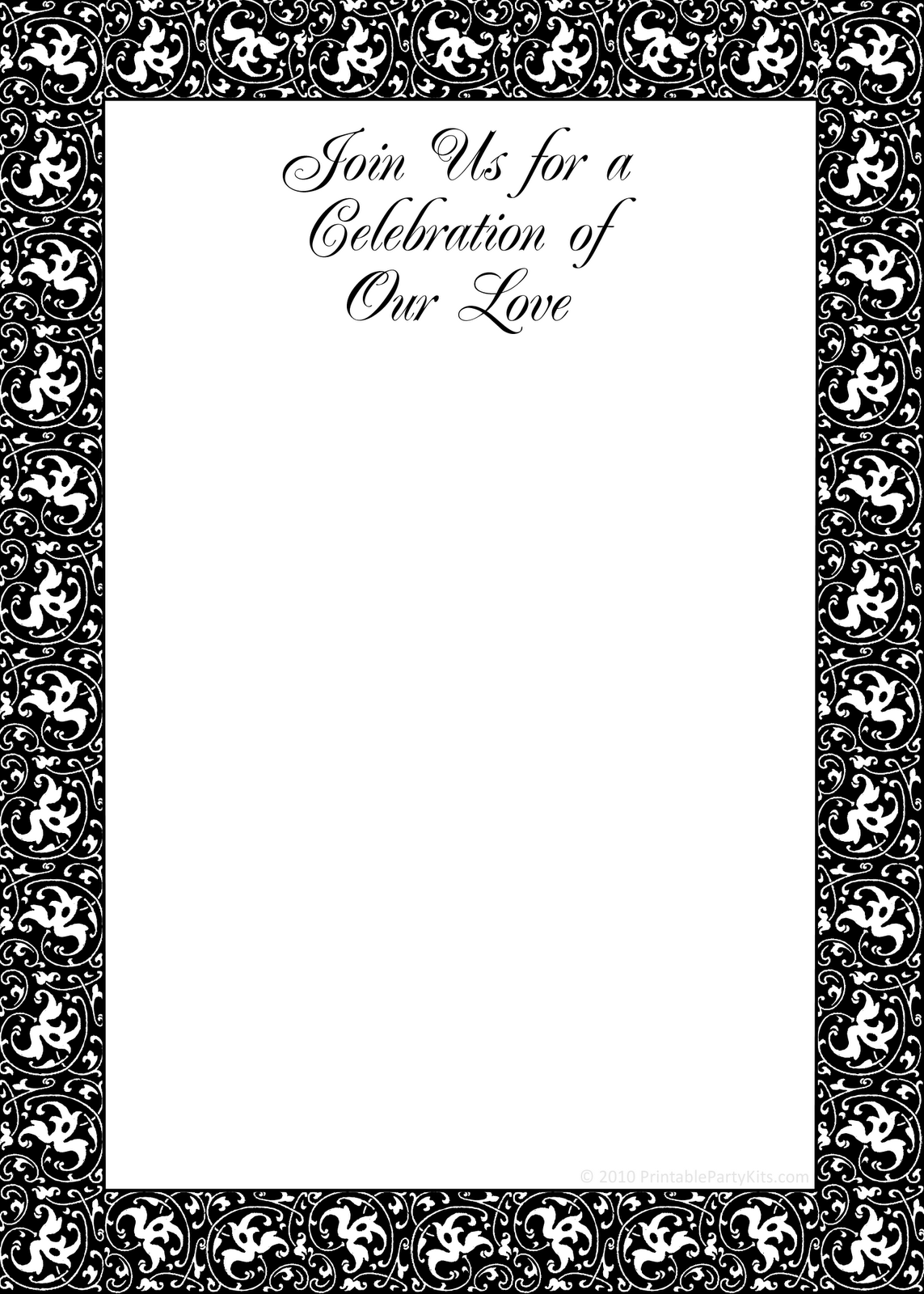 Black And White Invitations Free Printable