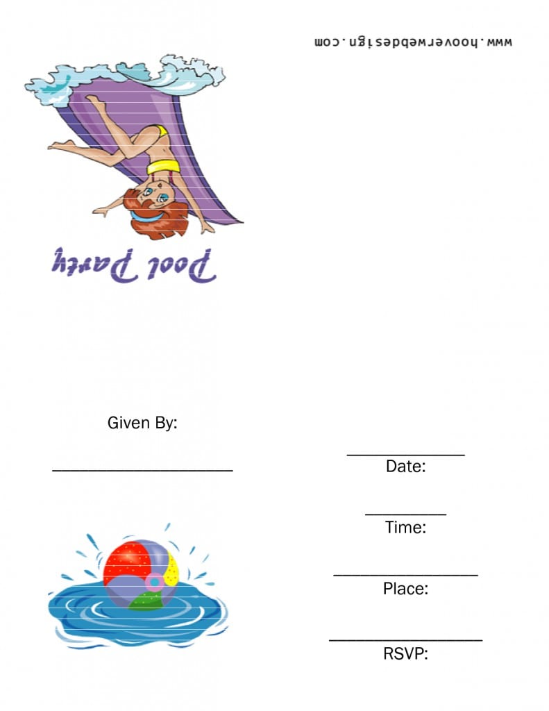 Free Pool Party Invitations Printable 2