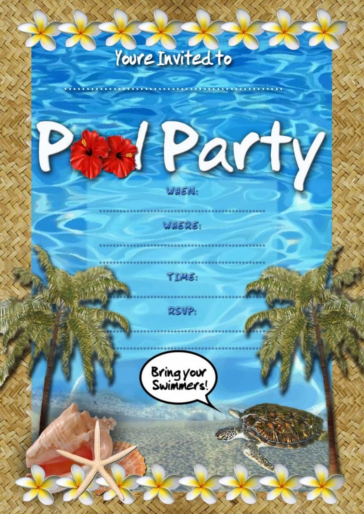 Free Pool Party Invitations Printable