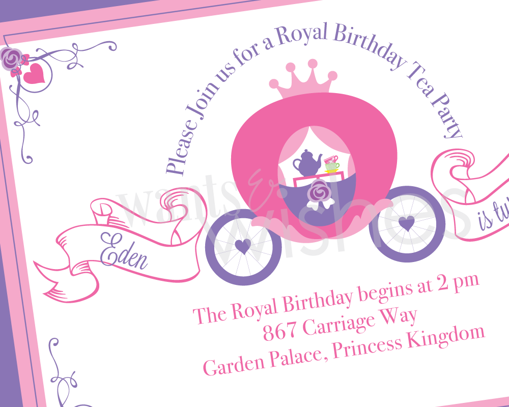 Free Princess Tea Party Invitations Printable
