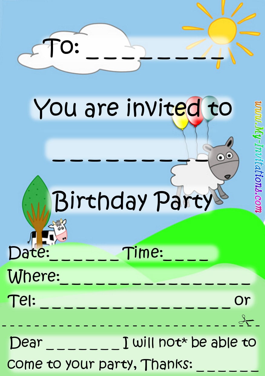 Free Printable 1st Birthday Party Invites