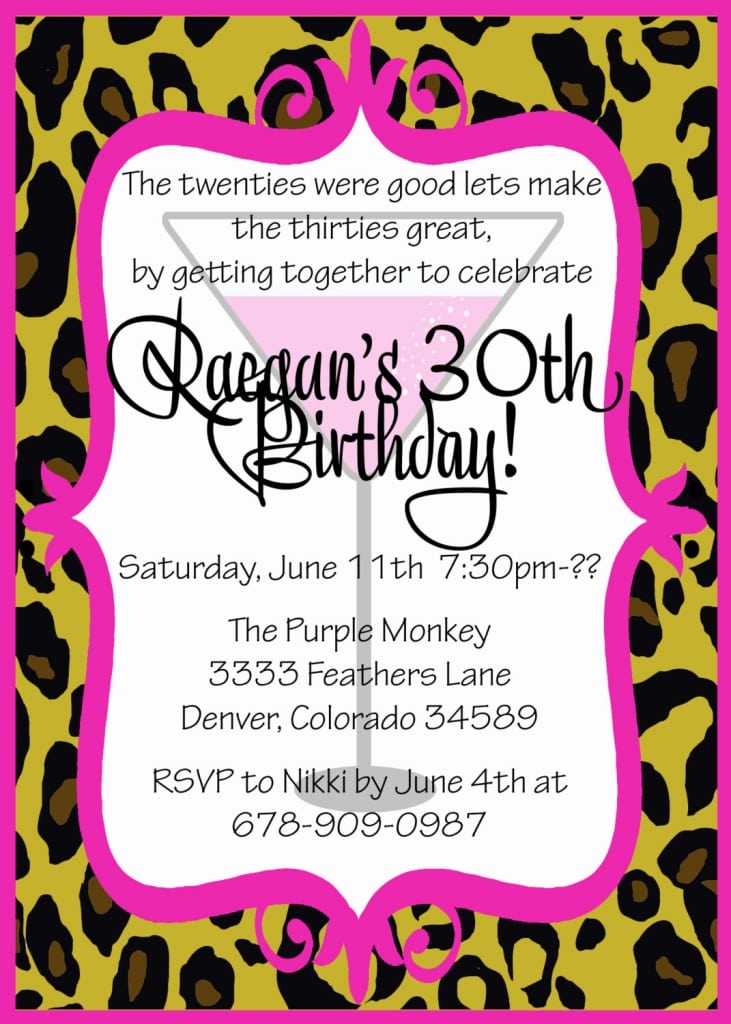 Free Printable 30th Birthday Party Invitation Templates