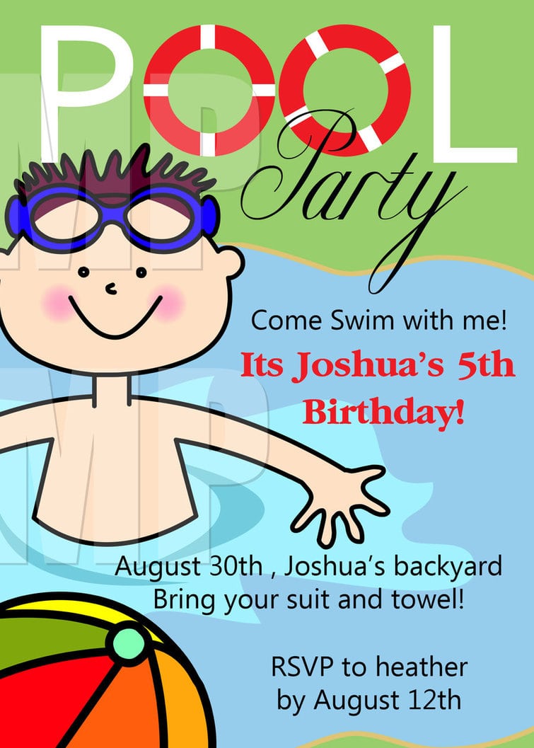 Free Printable Pool Party Invitation Template