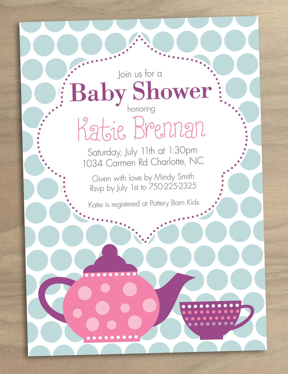 Free Printable High Tea Baby Shower Invitations